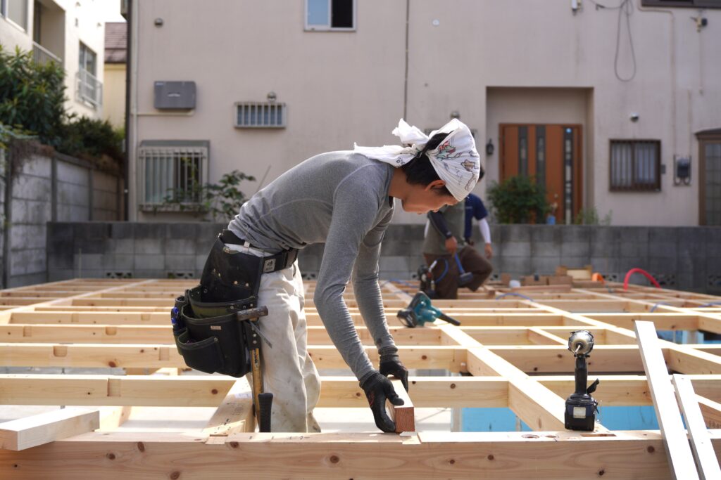 【process4】土台敷き、そして上棟へ